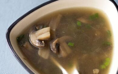 Chinese Style Clear Mushroom Soup (Vegan & Gluten Free)