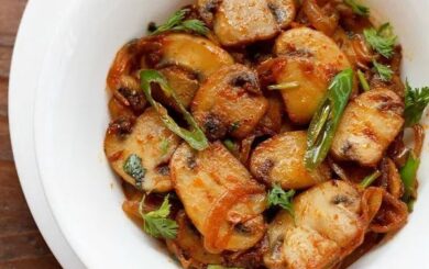 One Pot Indian Style Mushroom Stir Fry